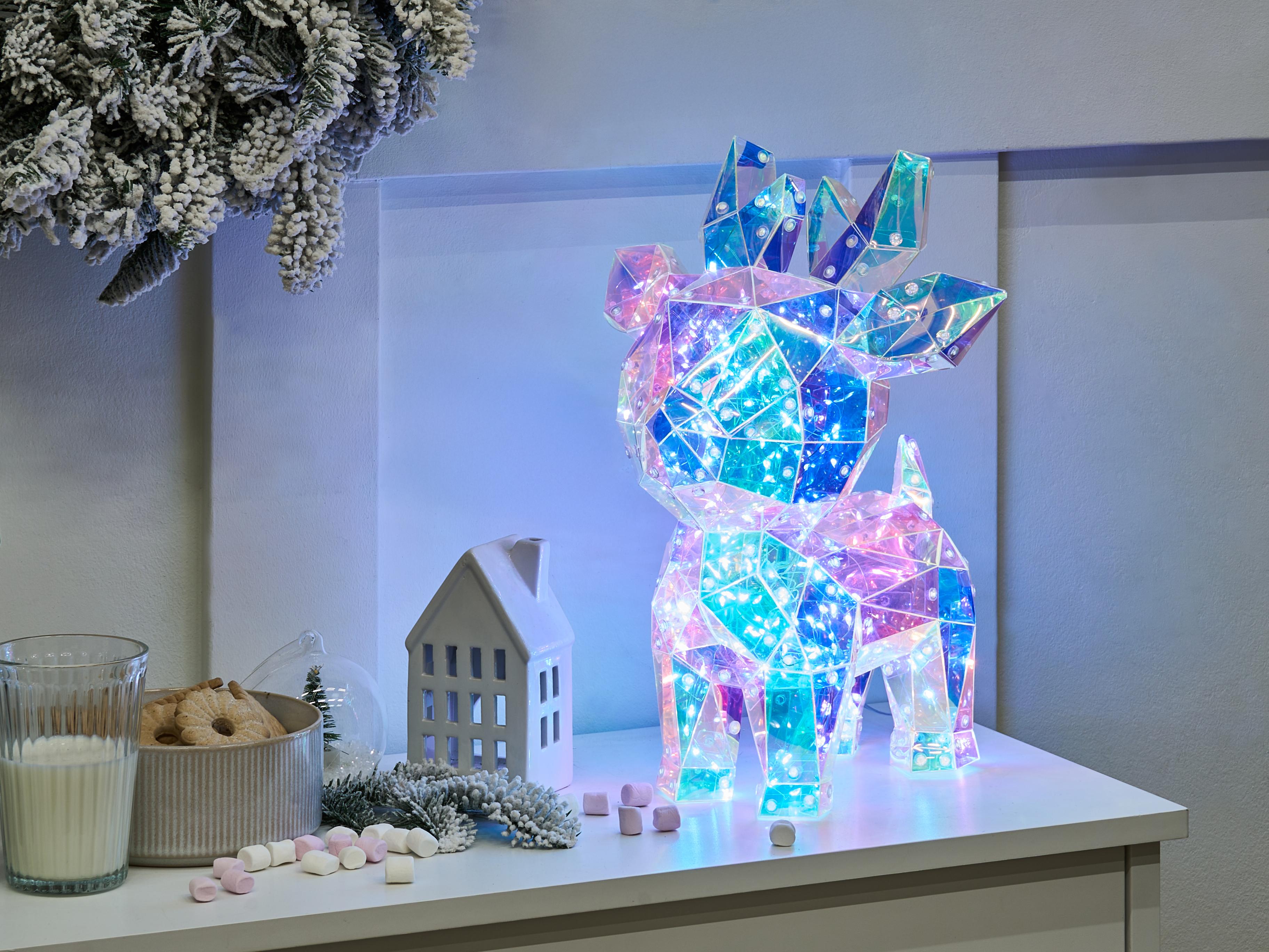 LED decoratie PIENI Rendier 35 cm Meerkleurig