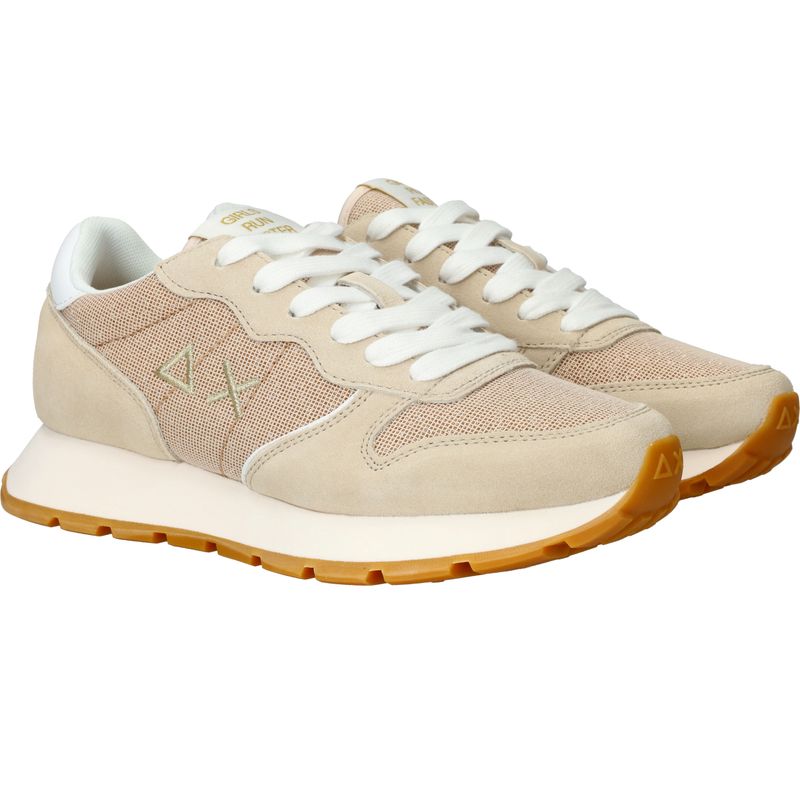 SUN68 Ally Glitter Textile Sneakers Beige Dames