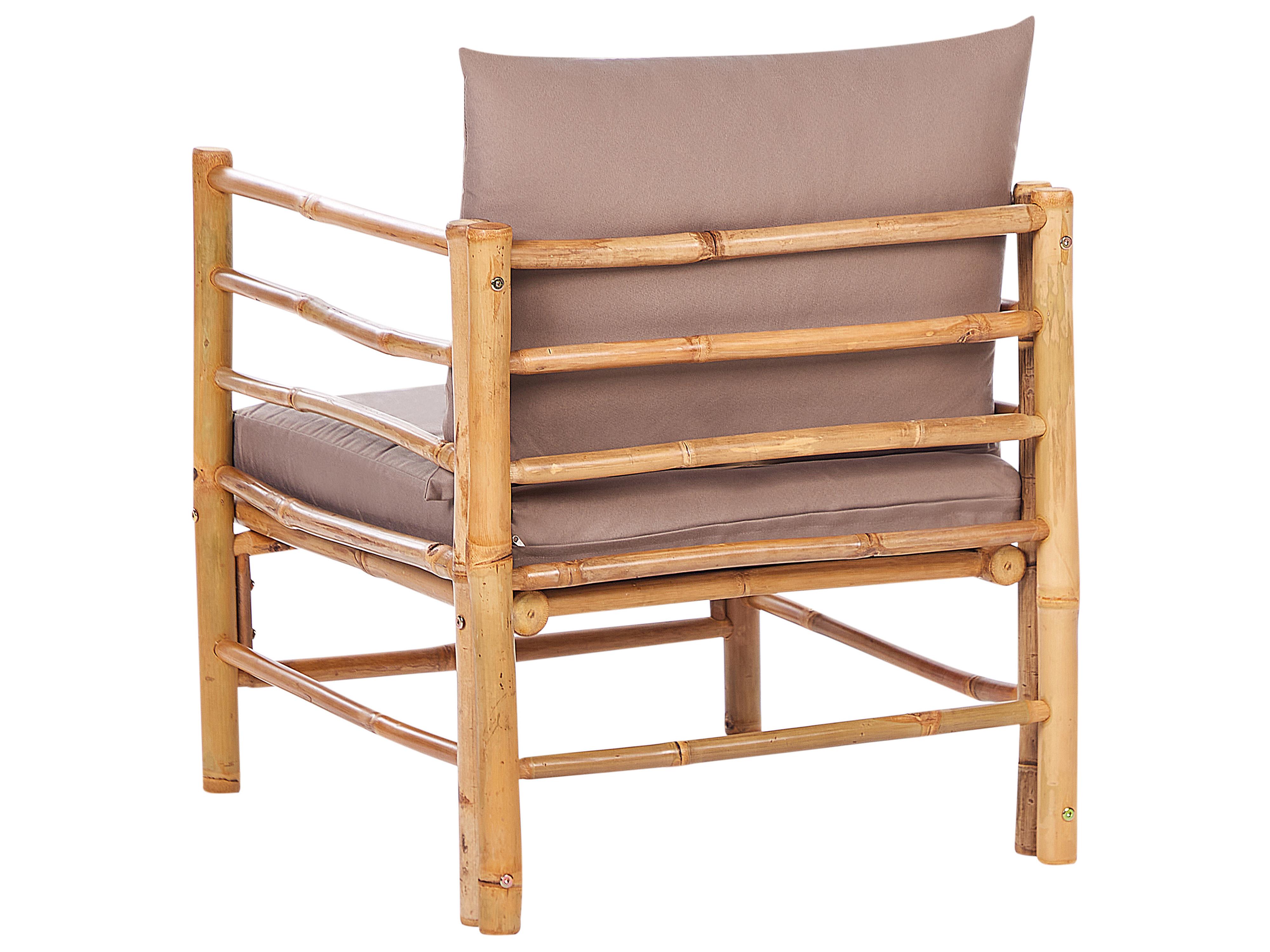 Loungeset met tafel 4-zits CERRETO Bamboehout Taupe