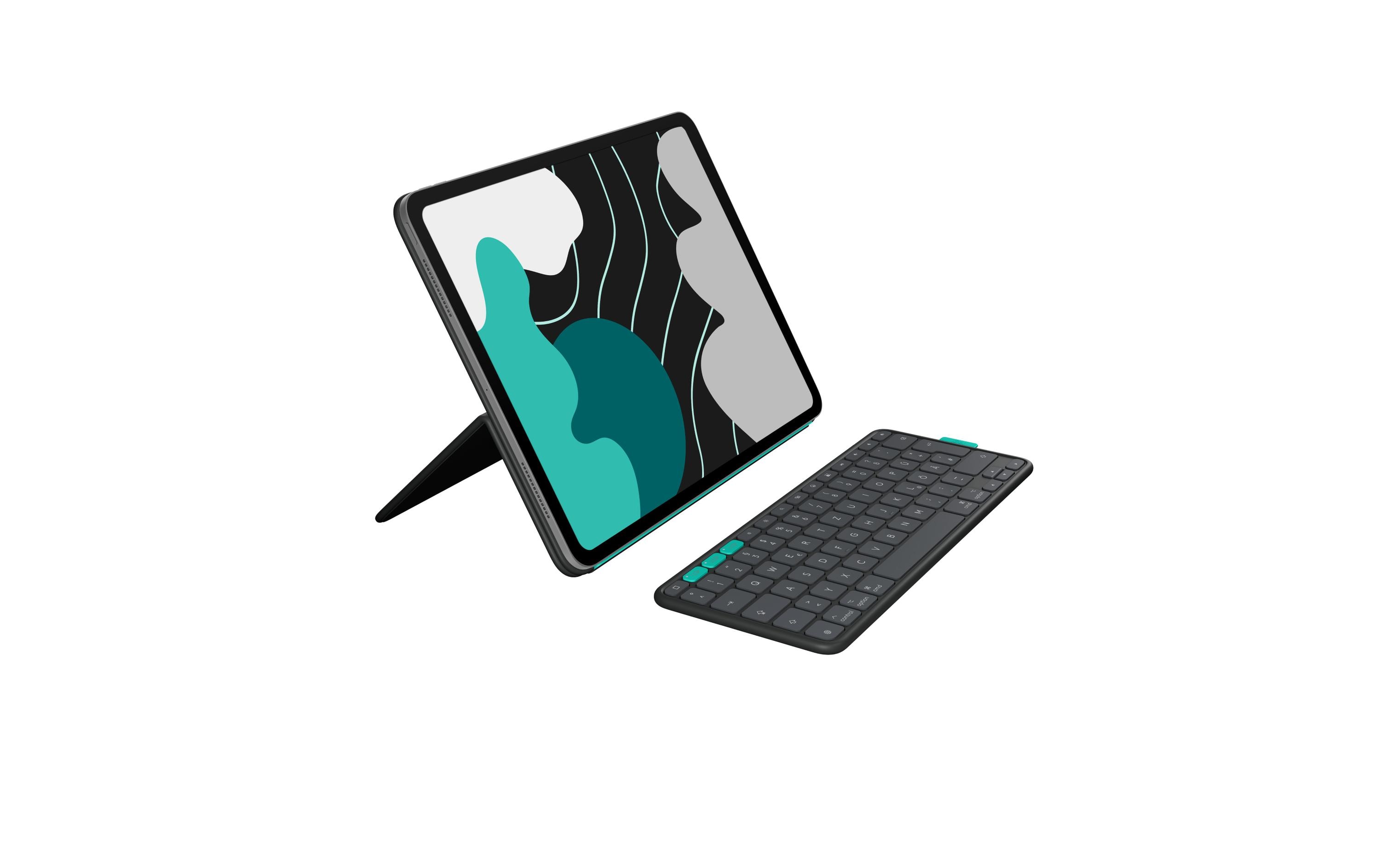 Tablet Tastatur Cover Flip Folio iPad Pro & Air13<br>Vielseitiges iPad Cover mit verstaubarer Tastatur