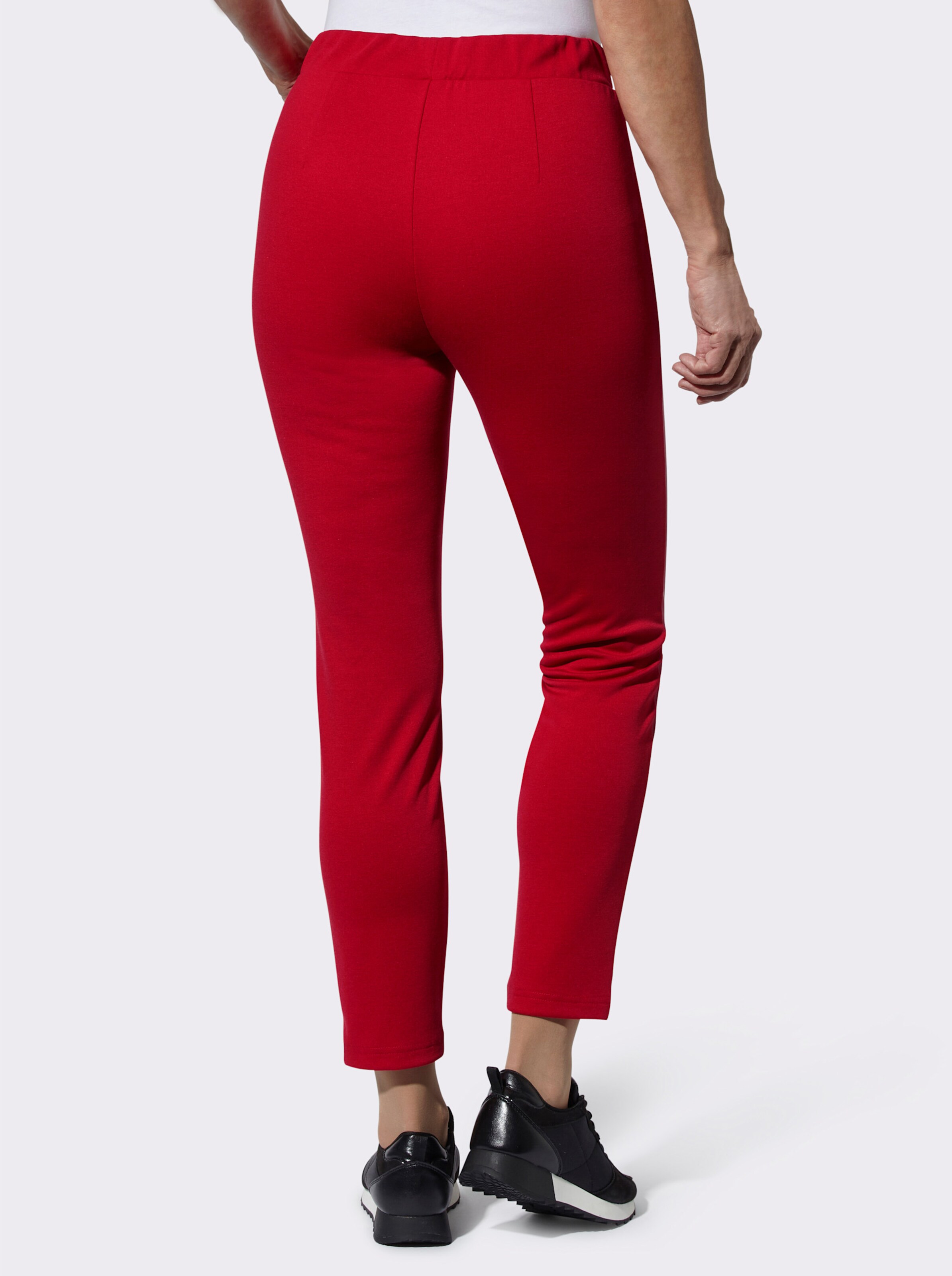 Lederimitathose im Materialmix