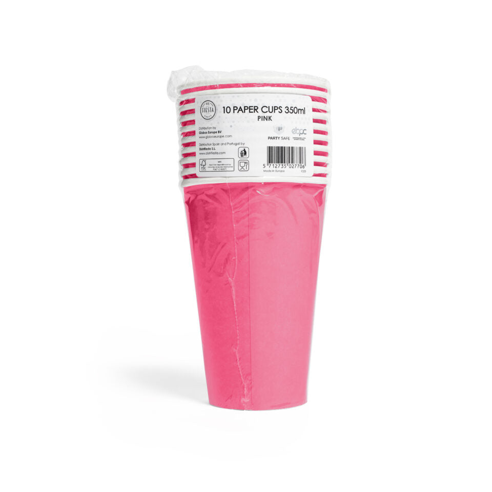 Fuchsia Bekers Papier 210ml 8st