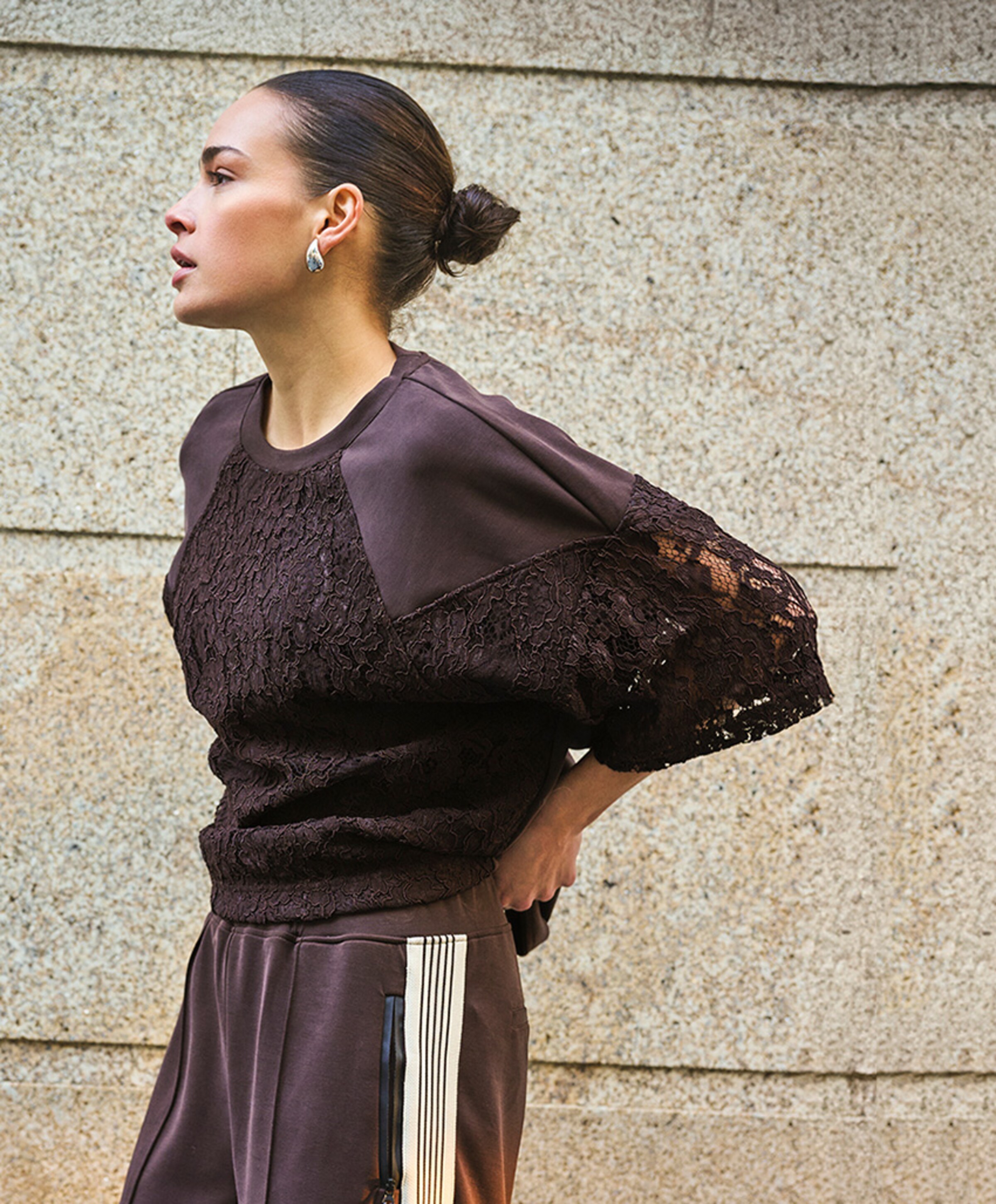 EsQualo Dames sweater bruin
