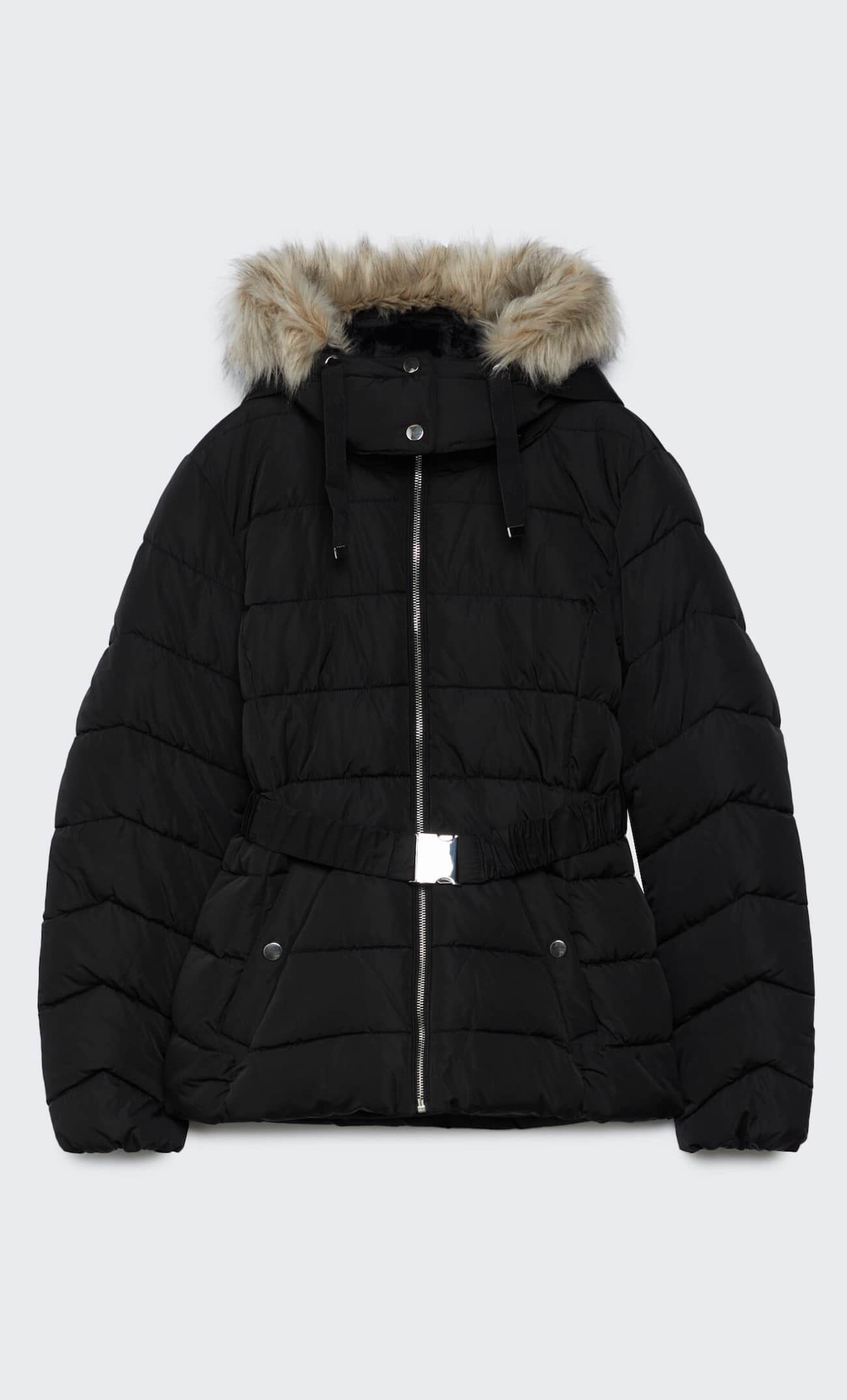 Jaqueta puffer com capuz removível
