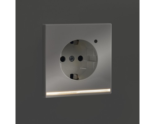 Jung LS 1520-O WW LNW stopcontact met LED-oriëntatieverlichting + helderheidssensor + verhoogde aanraakbeveiliging alpinewit/glanzend LS990 LS-design