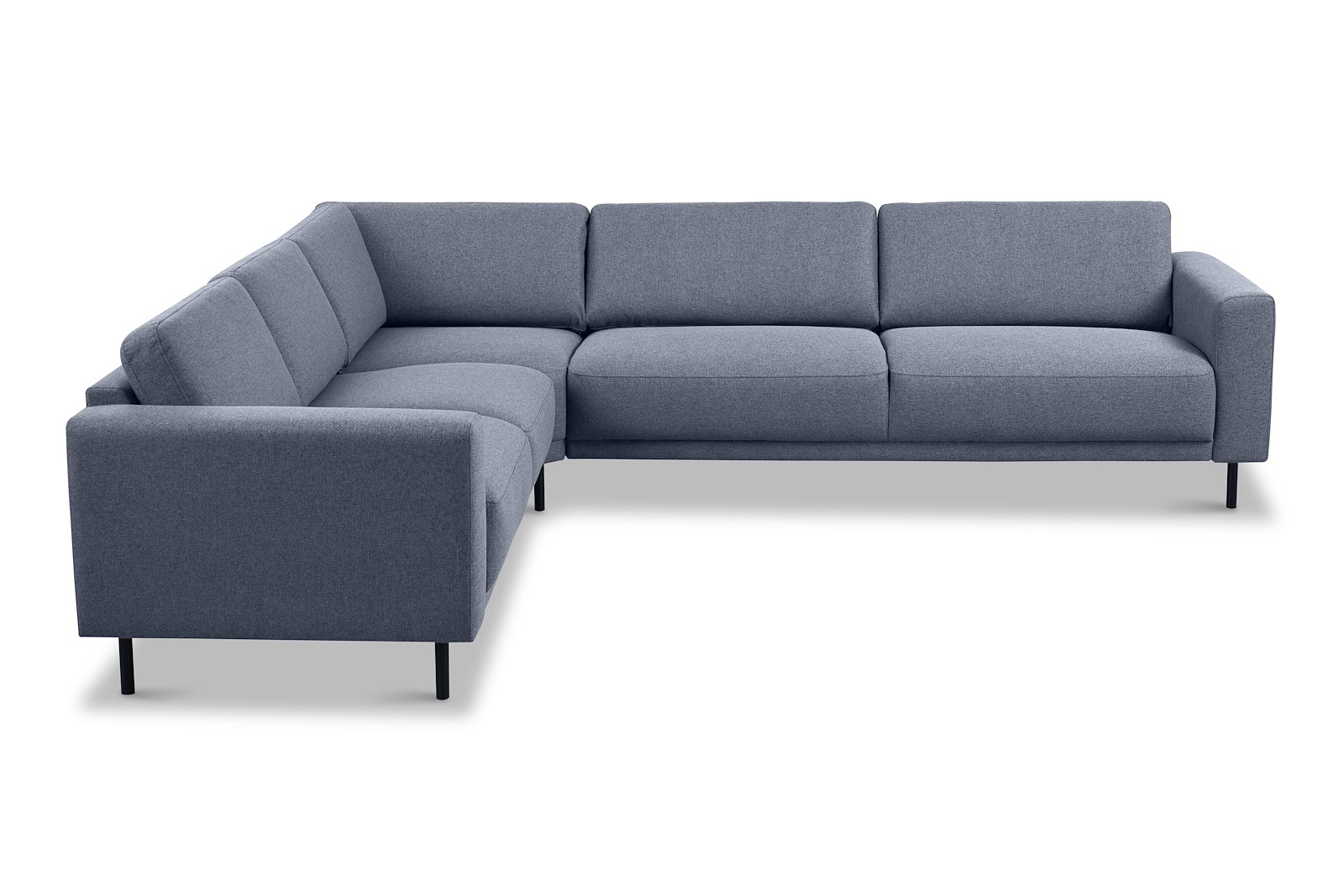 Portland hjørnesofa 32 Tekstil Herby 35 Grey med sorte ben