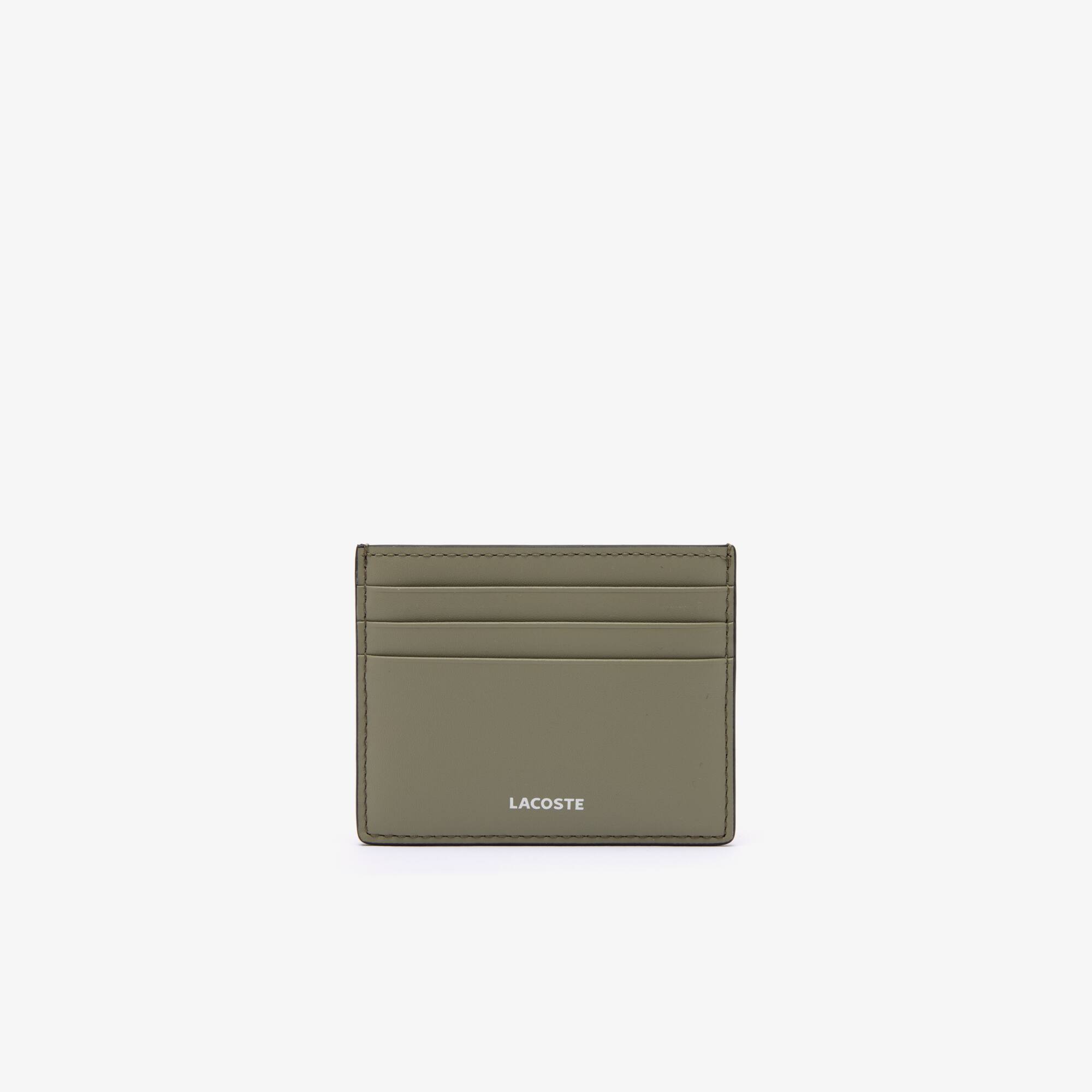 FG Kartenetui aus Leder mit Kontrast-Logo Brieftaschen - Grau - Lacoste - Herren