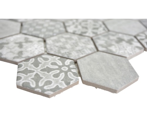 Keramisch mozaïek HX Curio G Hexagon curio 32,5x28,1 cm grijs