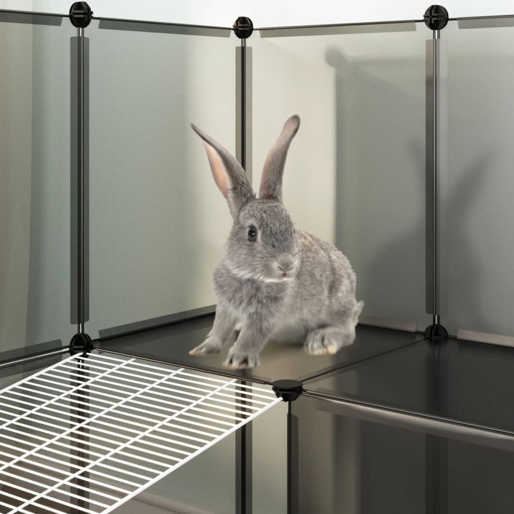 Cage pour petits animaux noir 143x107x93 cm pp et acier