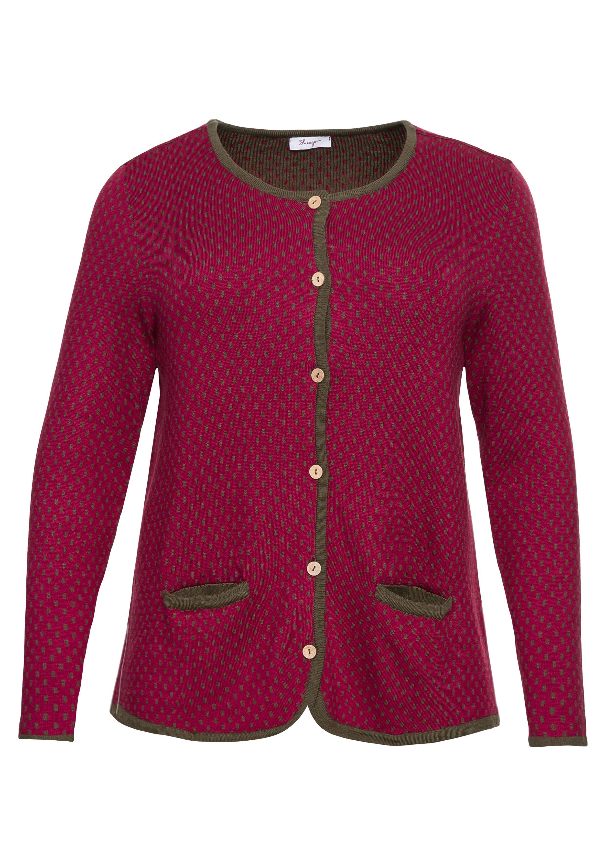 Strickjacke im Trachtenstil, Knöpfe in Holzoptik