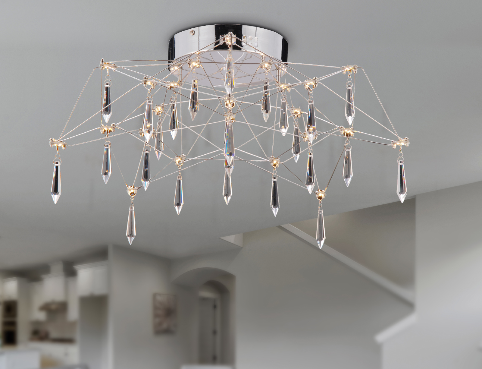 LED-Deckenleuchte - chrom - Ø 55 cm