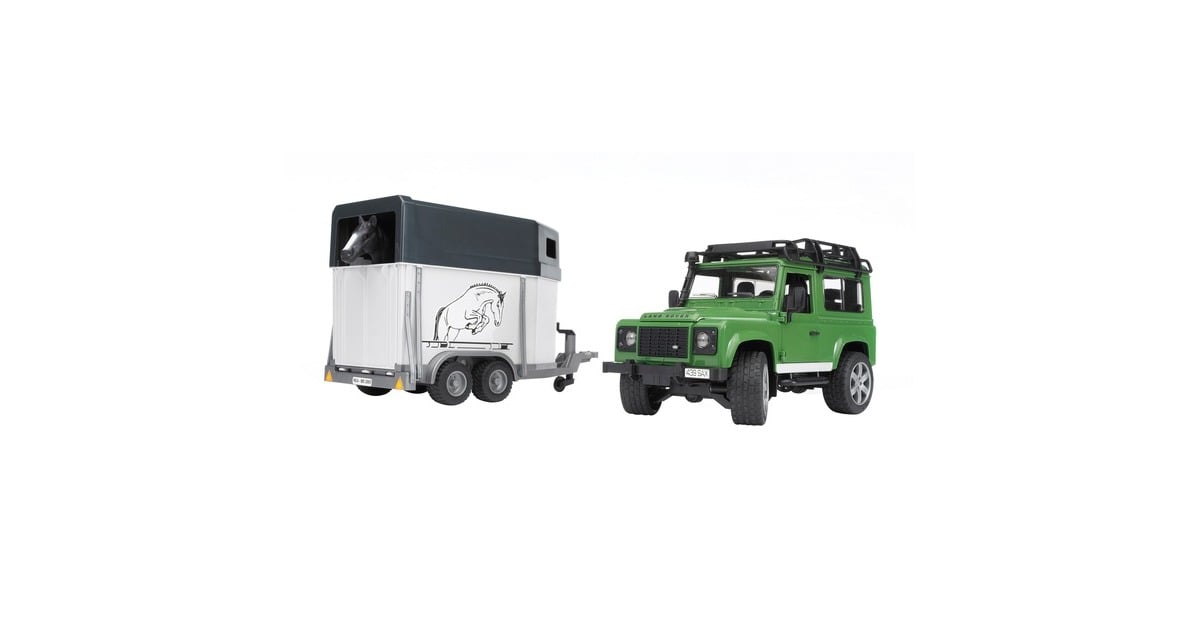 bruderLand Rover Defender met paardentrailer Modelvoertuig  (02592)