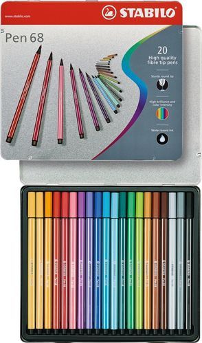 STABILO Pen 68 - Viltstift - Metalen Etui - 20 Kleuren