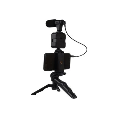 Bigben Vlogging kit live stream - kit d'accessoires contenant un trépied, une Led flash, un micro et un support smartphone