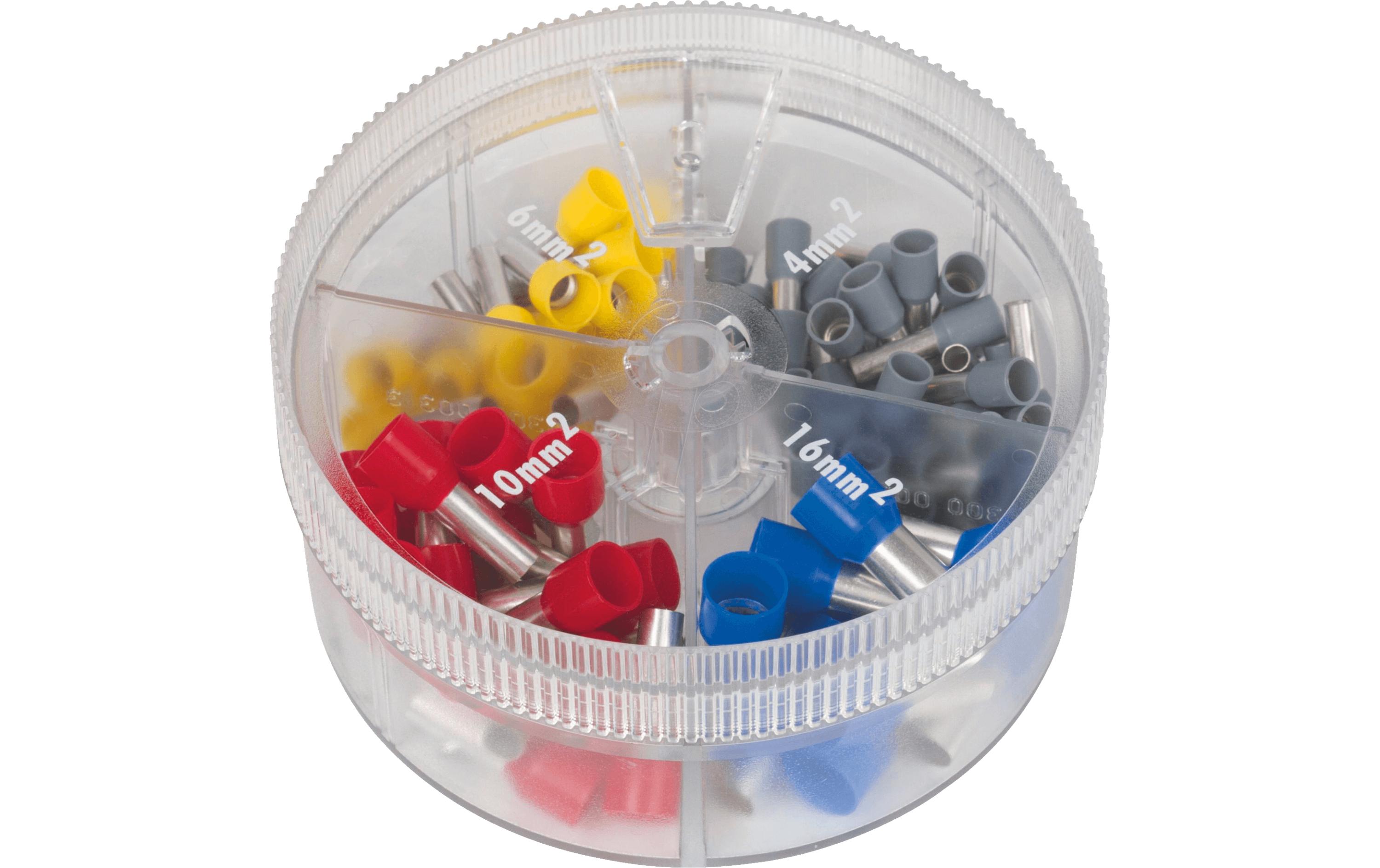 Aderendhülsen 4 - 16 mm², 100 StückSortimentsbox mit 100 isolierten Aderendhülsen