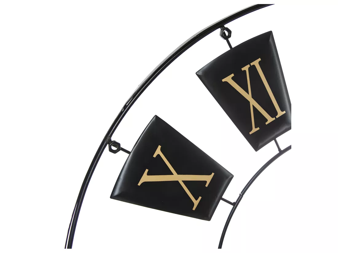 Grande Pendule murale en métal Noir D 76 cm