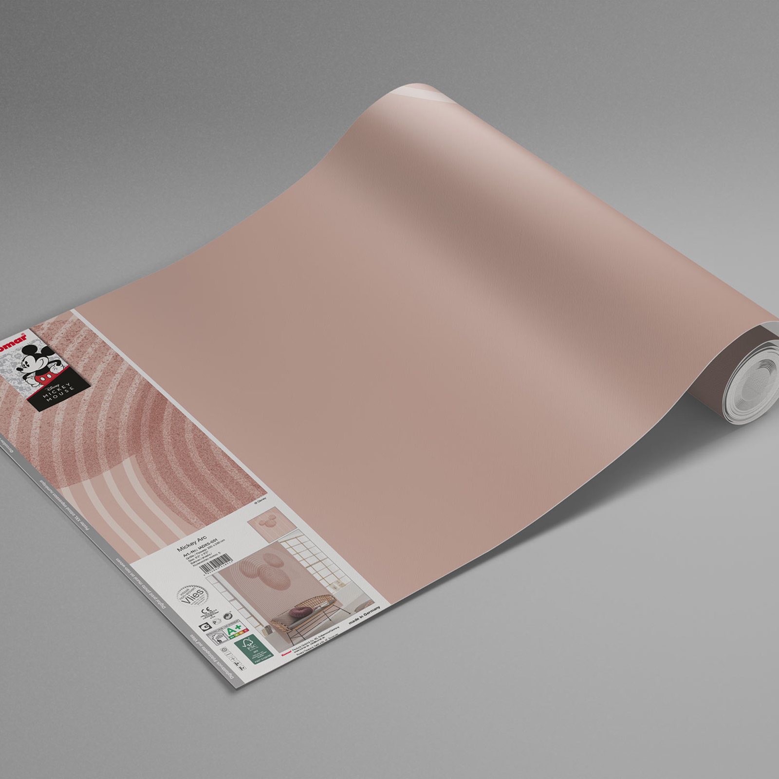 Vlies-Fototapete MICKEY ARC - rosa - 250x280 cm