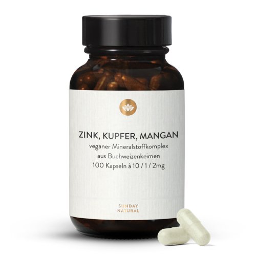 Sunday Natural Products  Zink, Kupfer, Mangan Kapseln