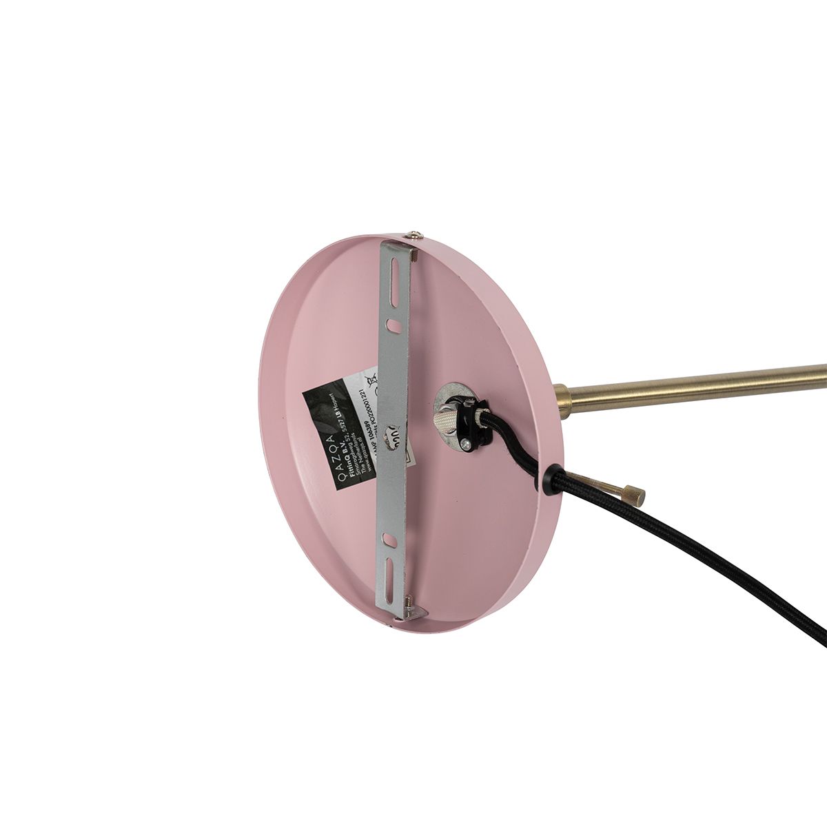 Retro wandlamp staal roze met brons - Milou