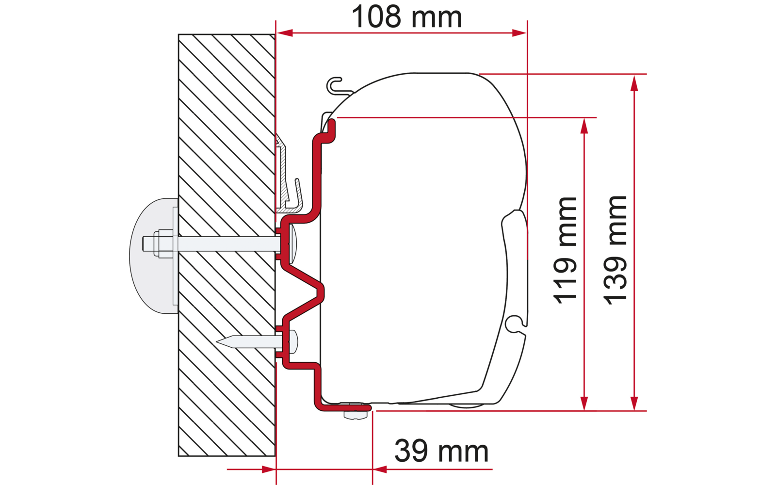 Fiamma Adapter Halterung F45 für Rapido Serie 9dF-9M-10  450 cm