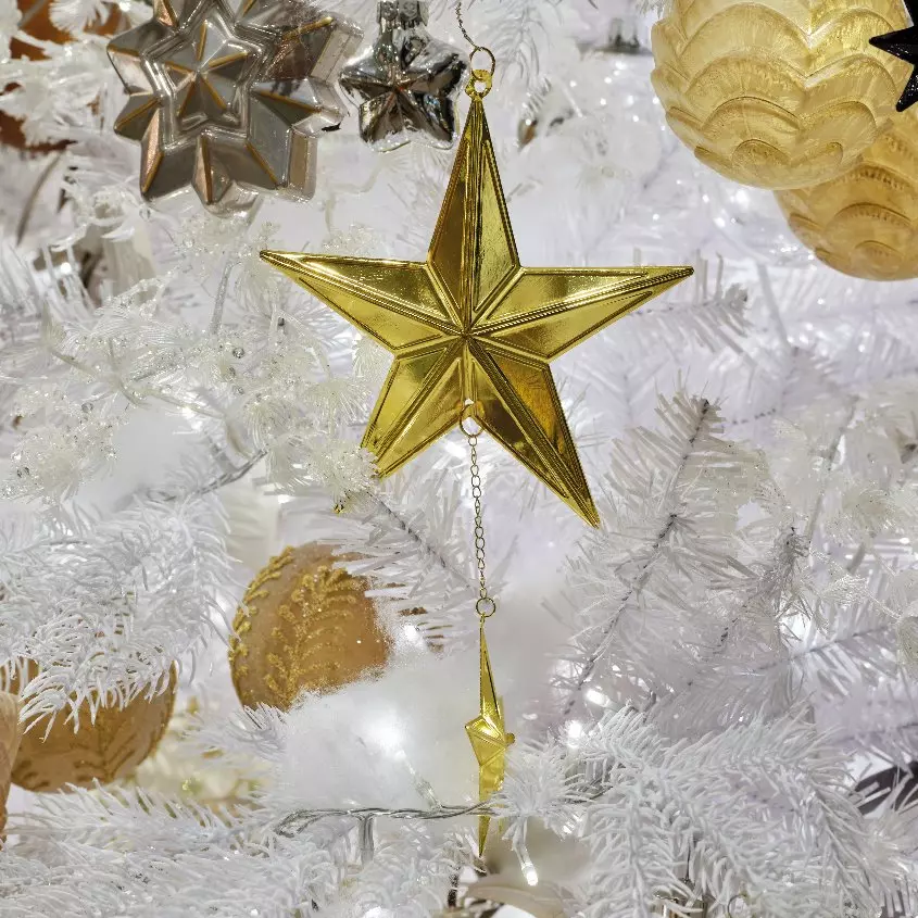 Etoile de Noël à suspendre (H21 cm) Duo Or