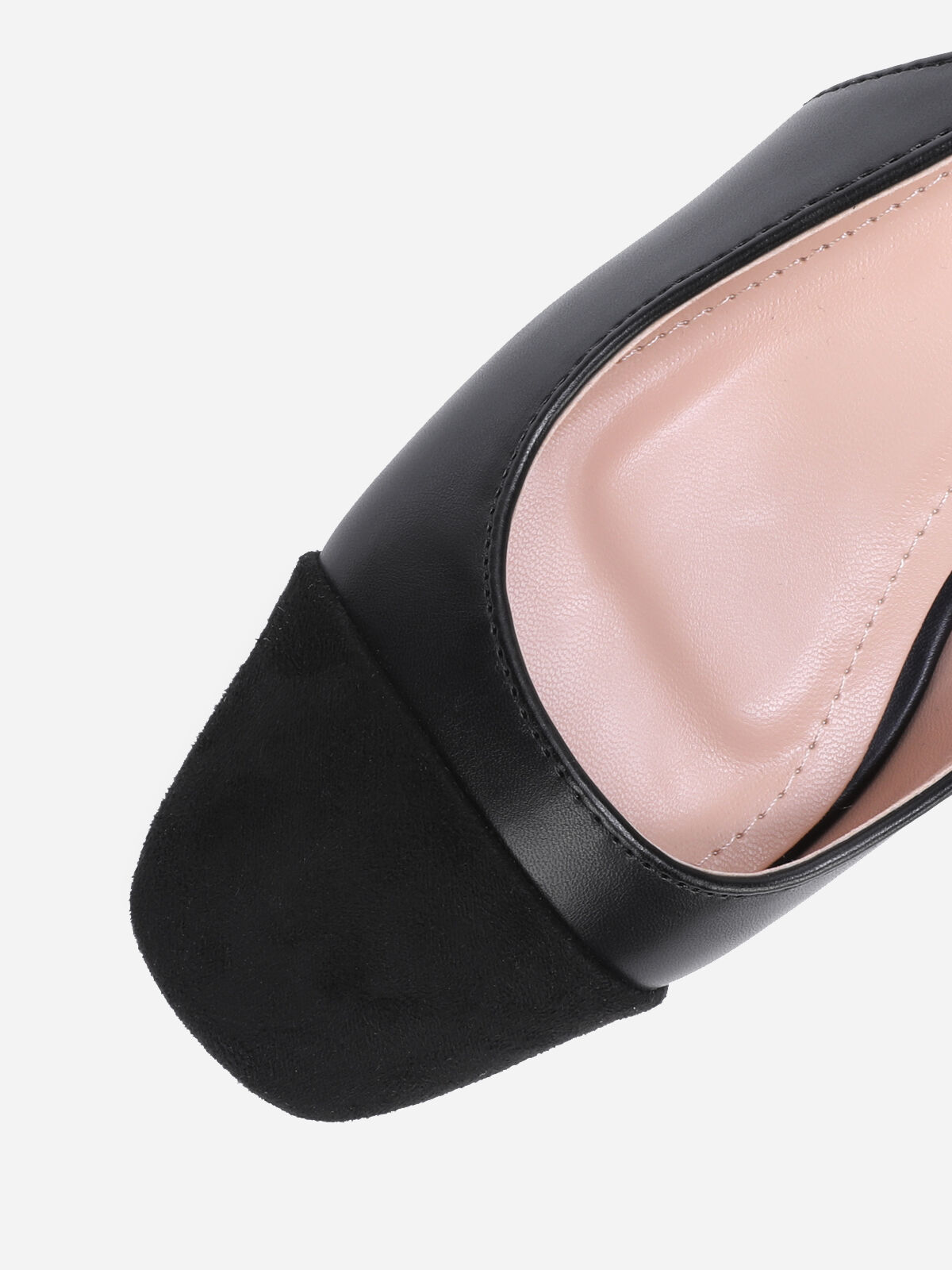 Escarpins slingback bi-matières- Noir