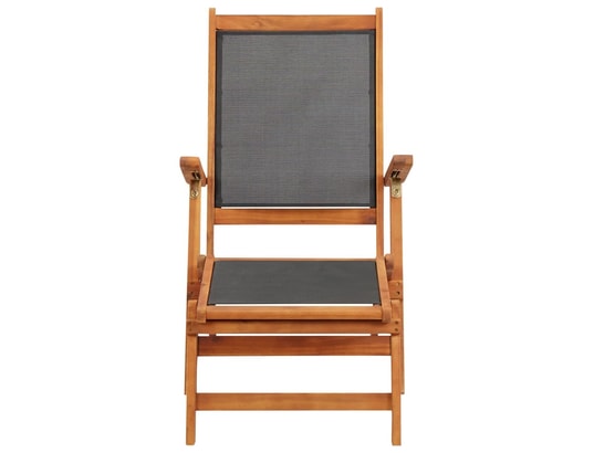 VIDAXL - Bain de soleil Chaise longue bois d'acacia solide et textilène