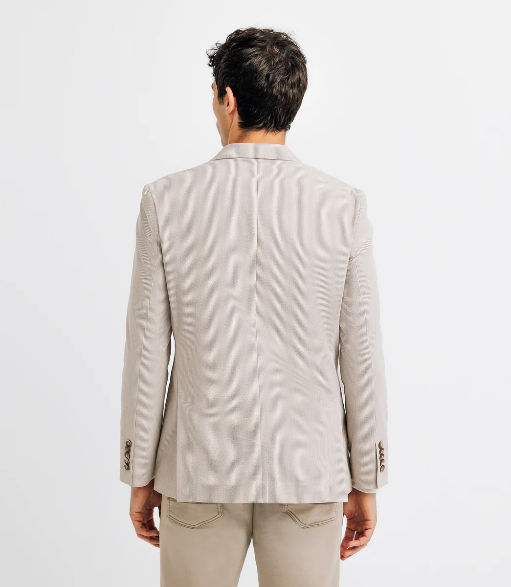 Veste casual seersucker beige