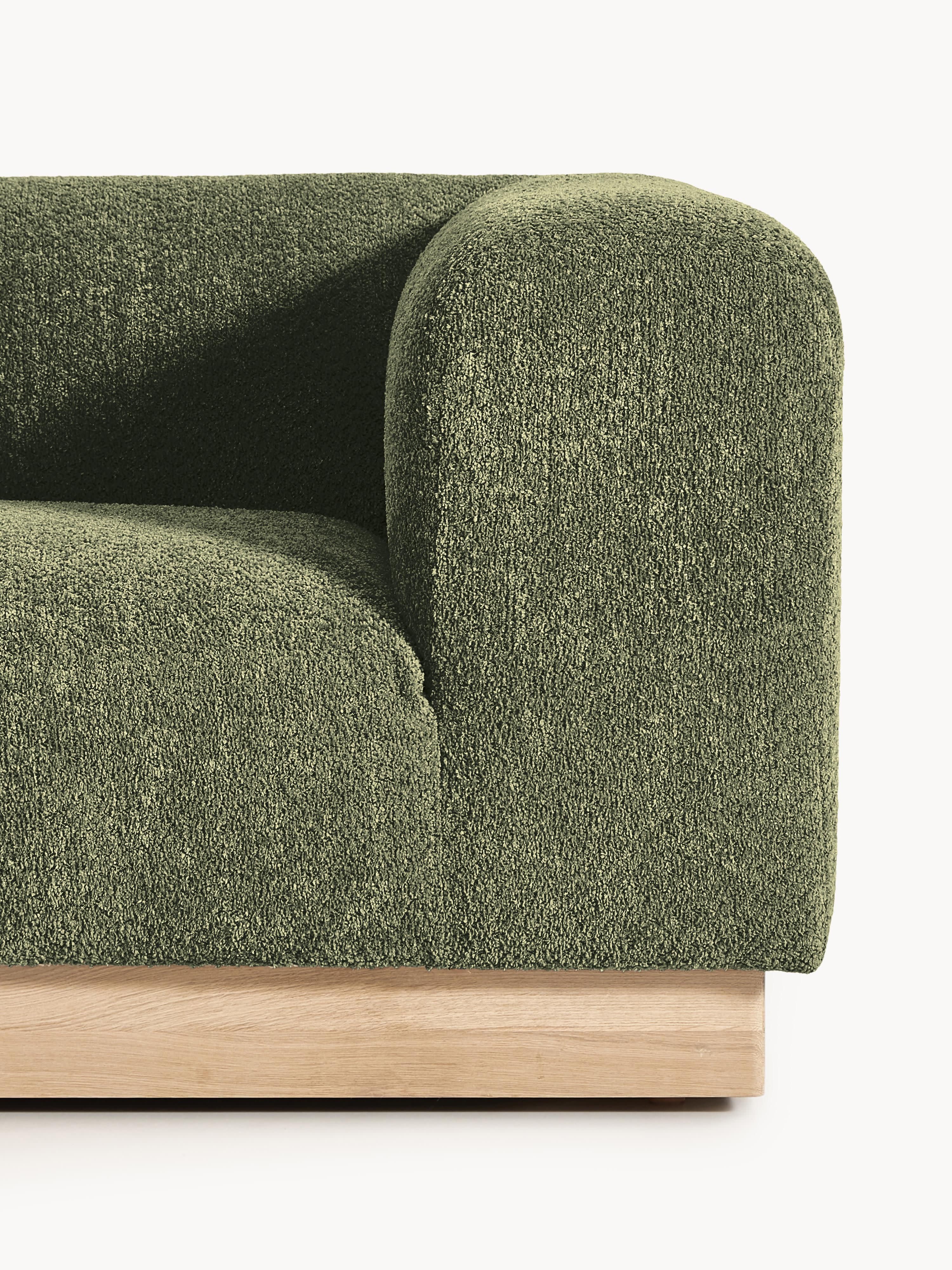 Modulaire chaise longue Natalie van teddy-bouclé met poef (links/rechts)