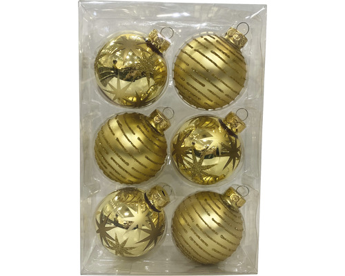Lafiora Kerstboomballen Ø 6 cm 6 stuks goud