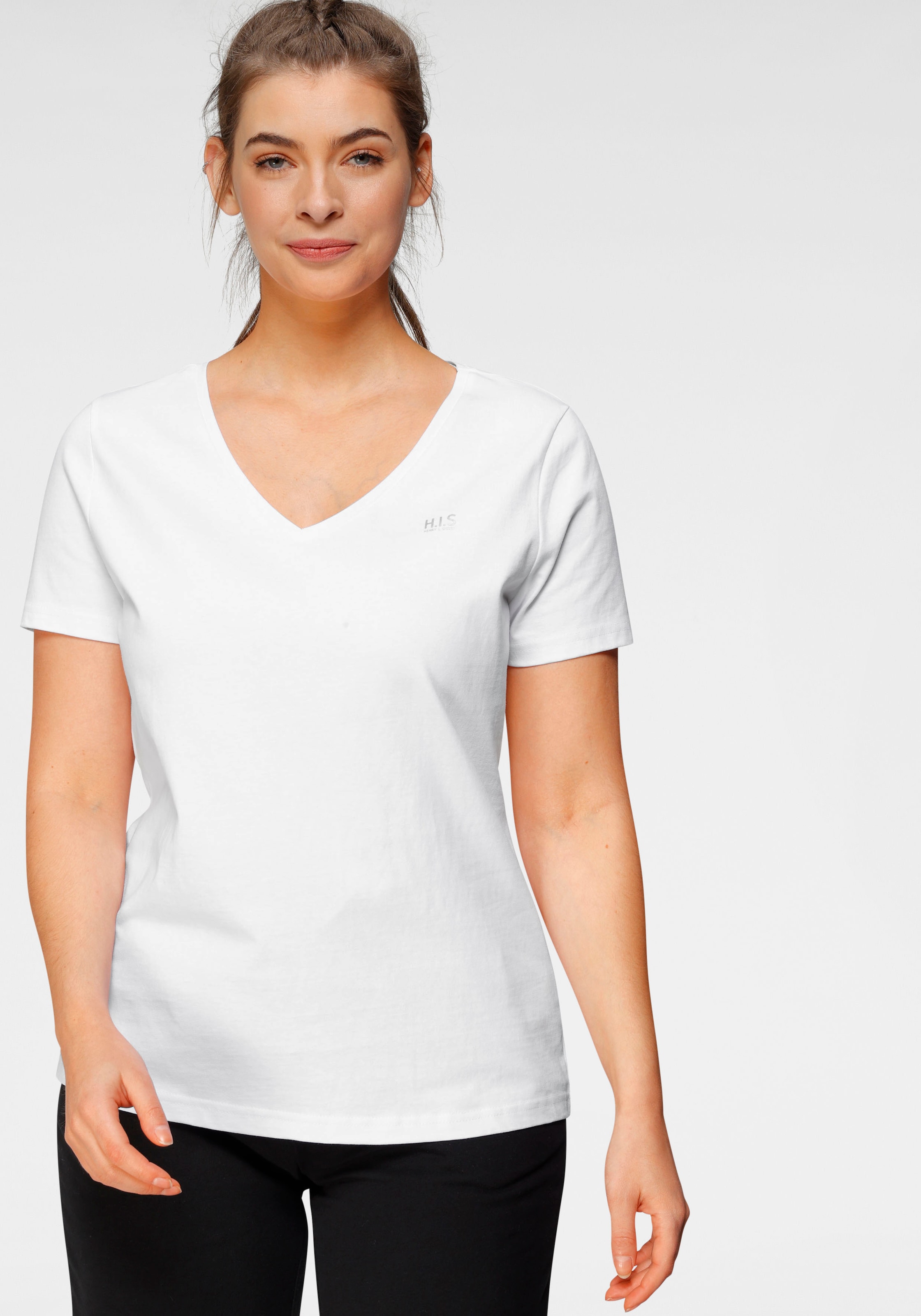 H.I.S T-Shirt »Essential-Basics«, 3er-Packer Spar-Set, figurumspielender Schnitt,  aus Baumwolle