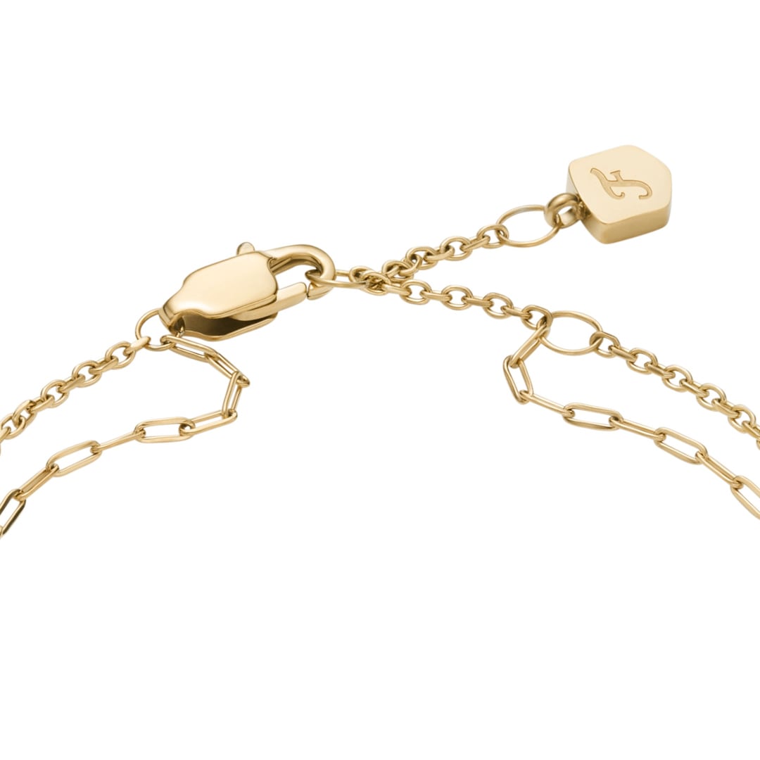 Fossil Ellis Armband Shaky Glitz mehrreihig Edelstahl goldfarben