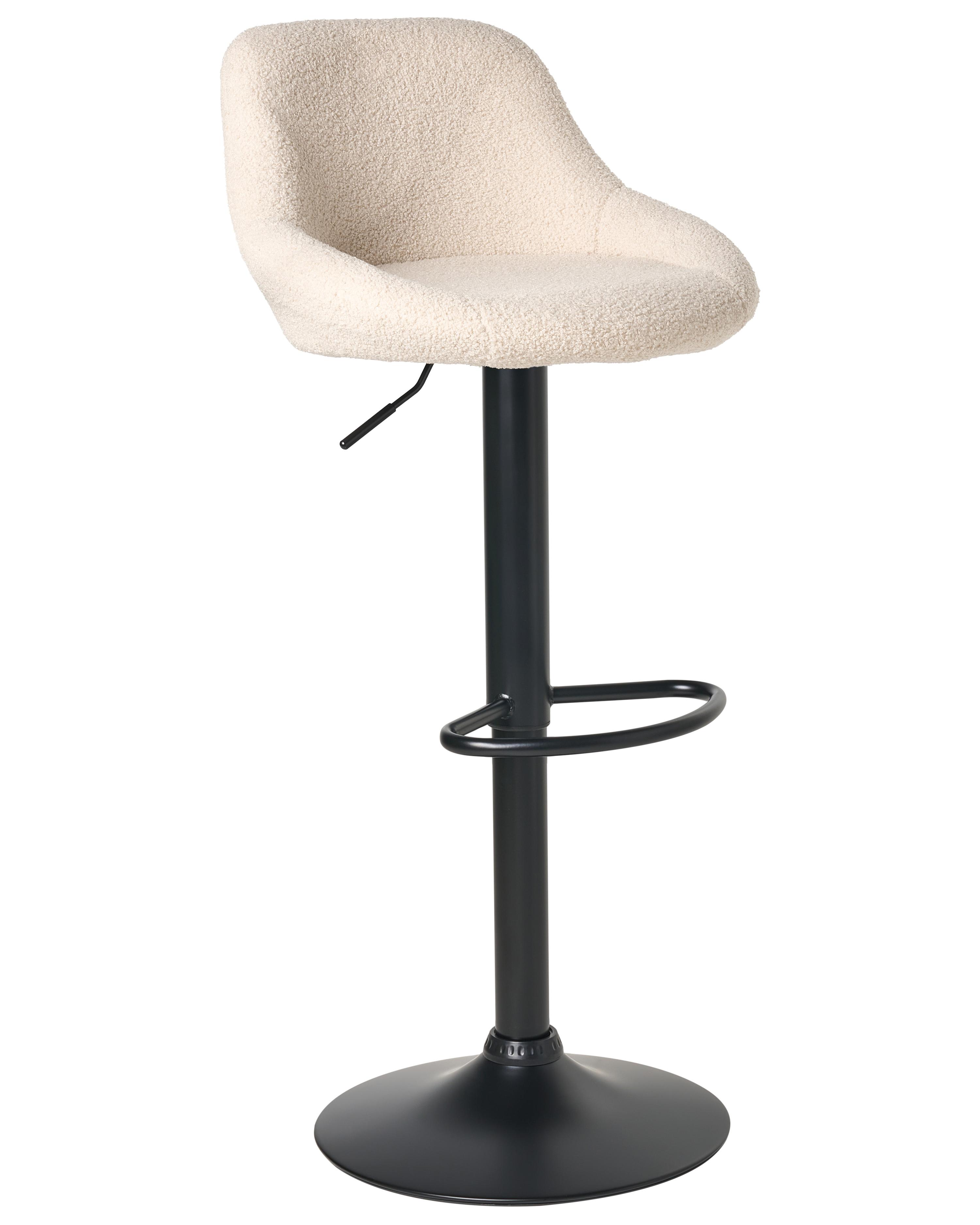 Set van 2 barkrukken MEDULIN Bouclé draaibaar Lichtbeige