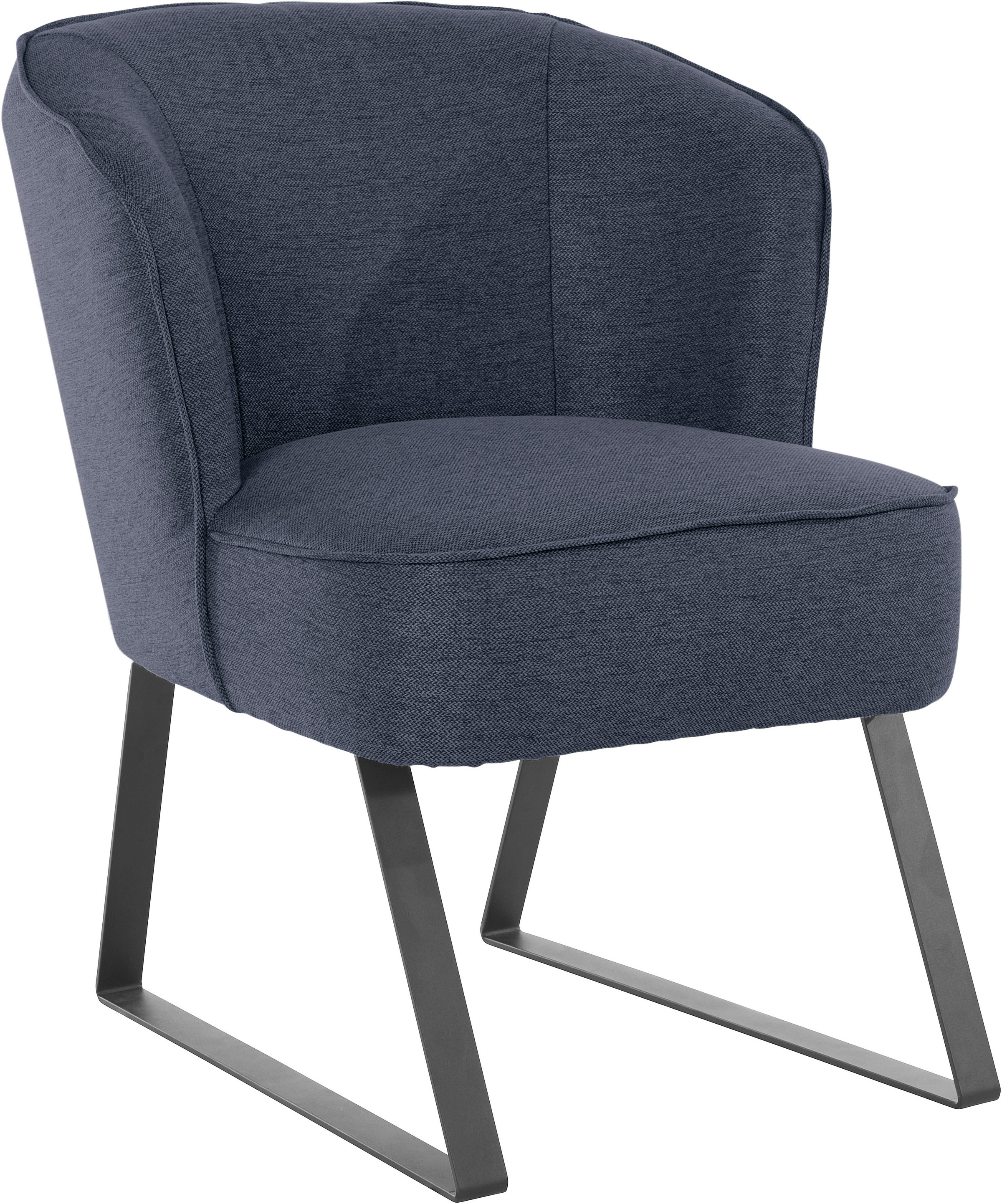 exxpo - sofa fashion Sessel »Americano, Loungesessel« mit Keder und Metallfüssen, Bezug in verschiedenen Qualitäten, 1 Stck.