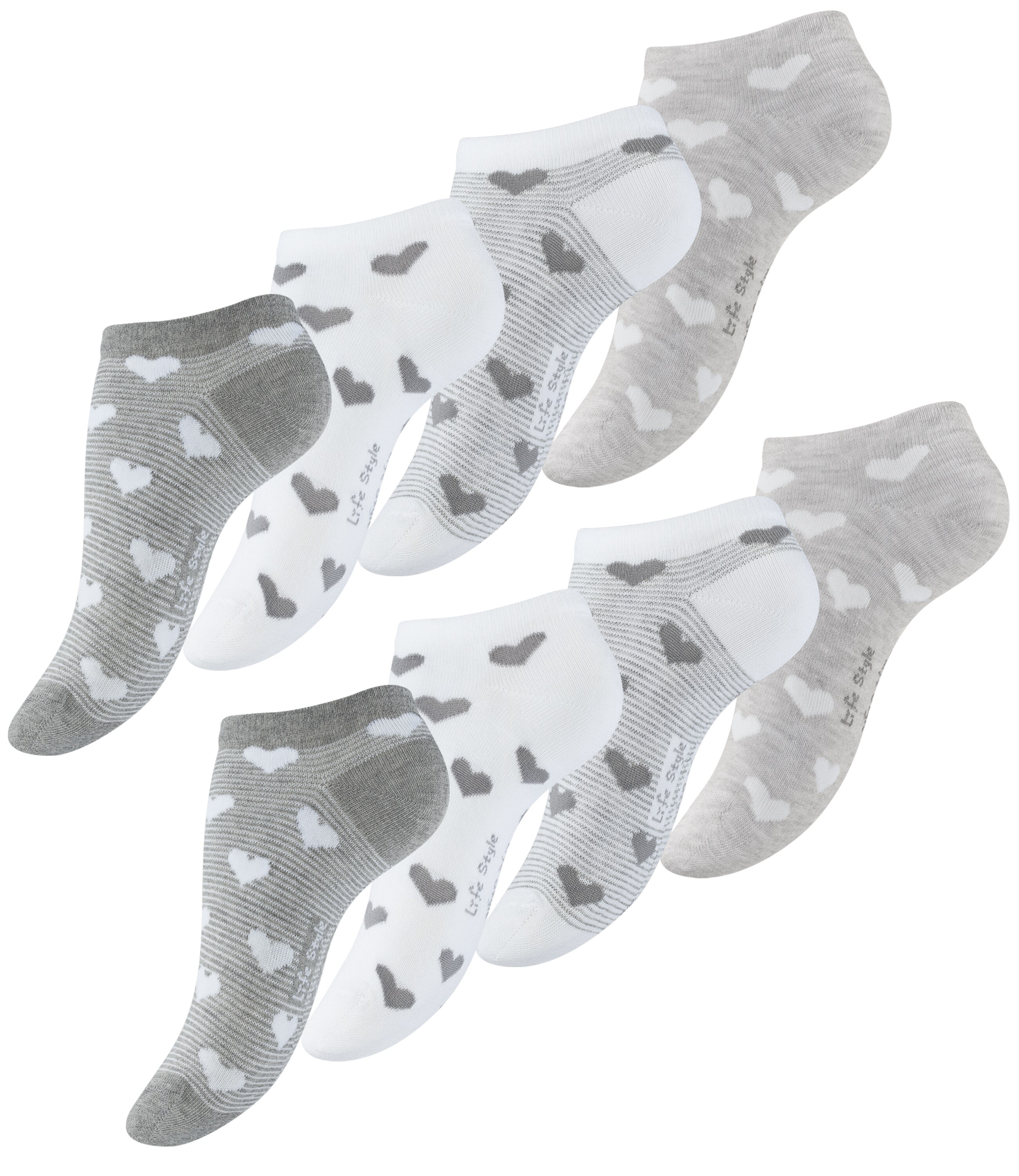 Vincent Creation® Sneaker Socken 8 Paar, mit Herzmotiv