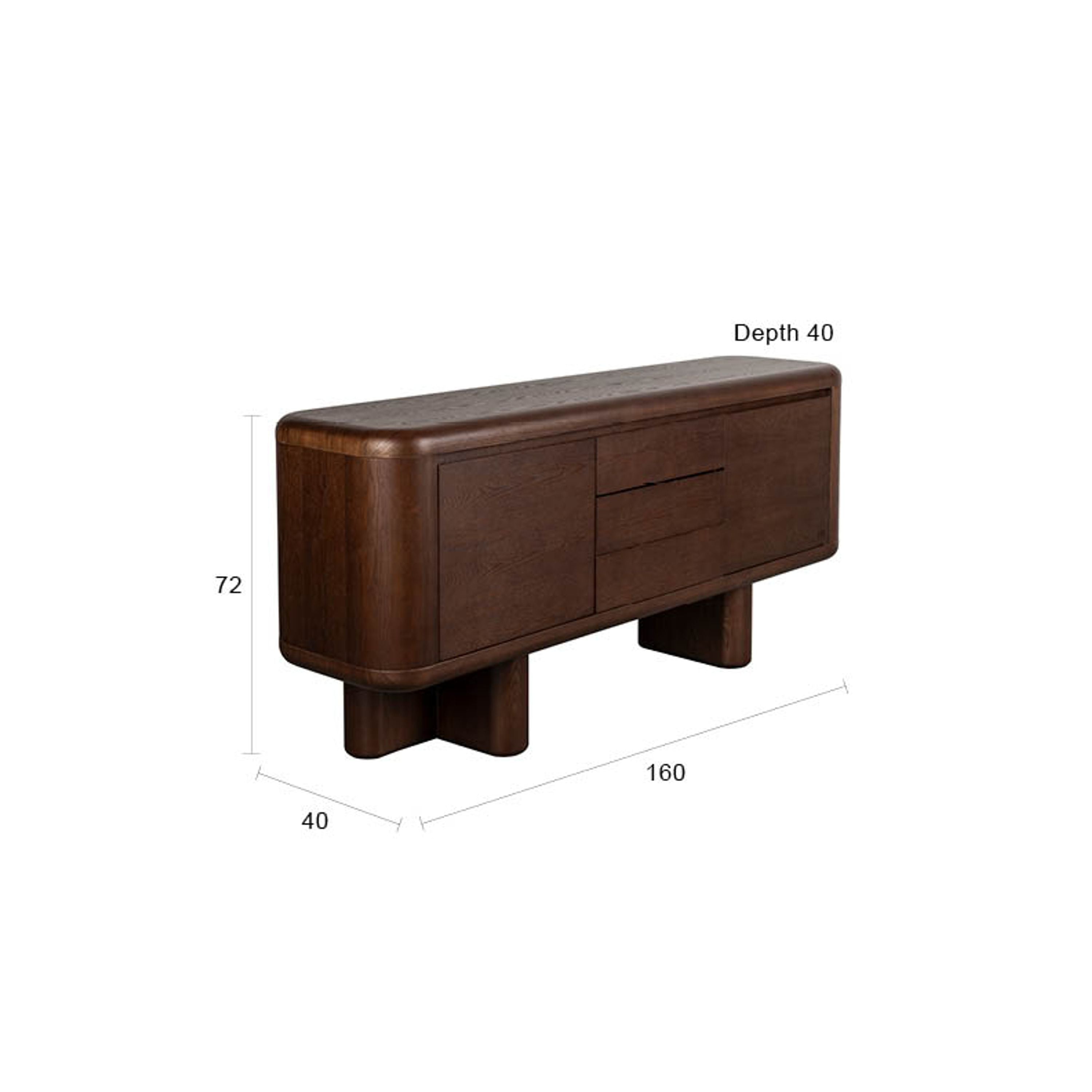 Dutchbone Herman Dressoir Hout Walnoot Kleur Bruin