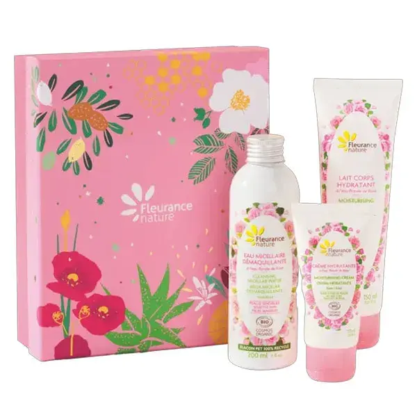 Fleurance Nature - Conjunto de Presente Orgânico Rosa - 200ml, 150ml, 50ml