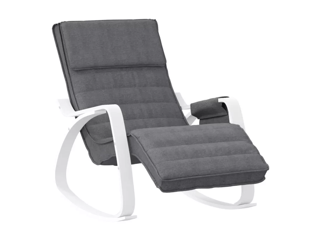 Chaise à bascule Gris foncé Tissu