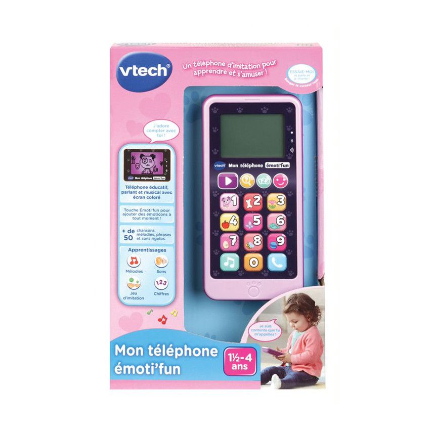 Téléphone éducatif Emoti'Fun - Rose - Ecru