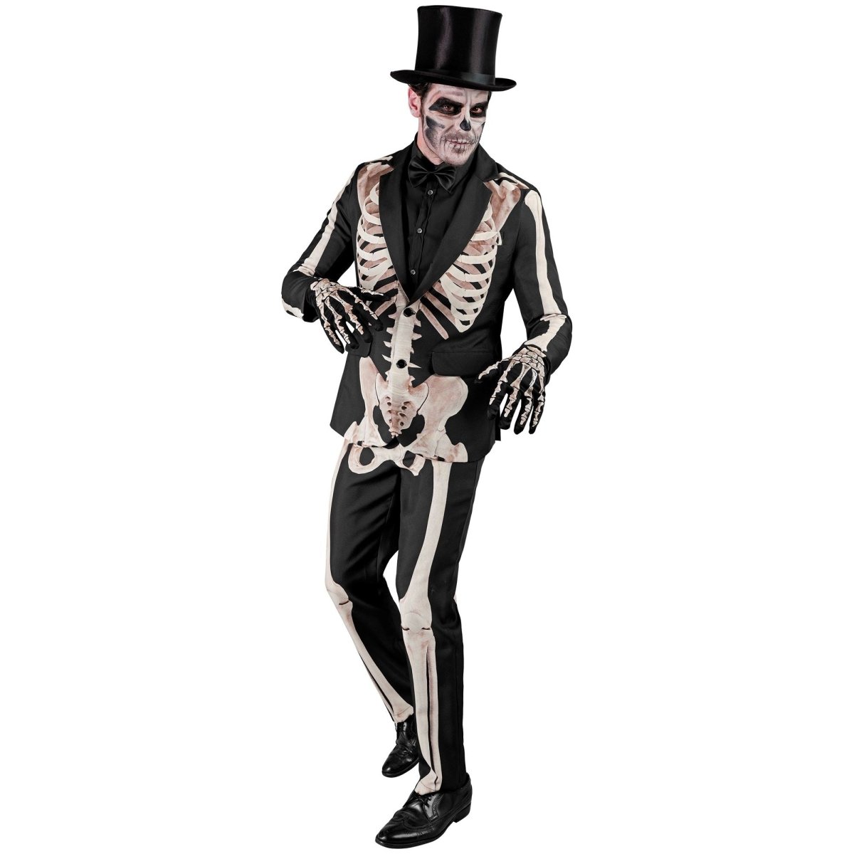 Halloween Kostuum Wit Zwart Heren Skelet 2 delig