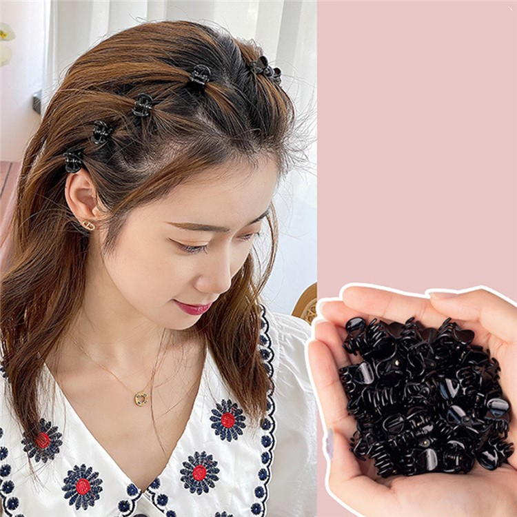 (120er Set) 15mm Mini Haarspangen Klammer Krallen Clips Haarschmuck - Braun