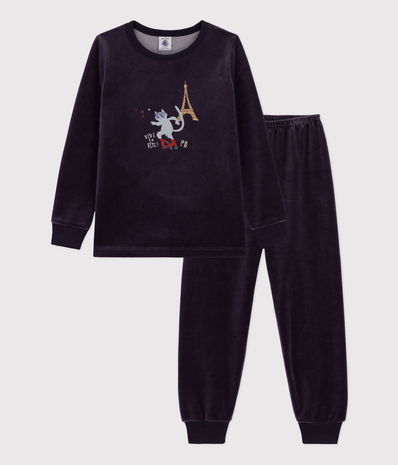 Pyjama Paris petite fille/petit garçon en velours
