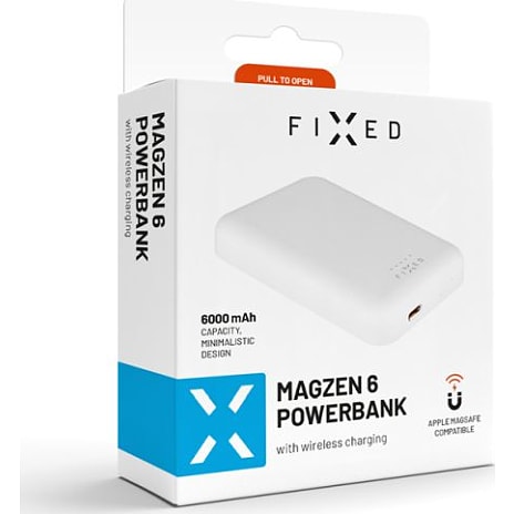 Fixed trådløs powerbank 6000 mAh - hvid