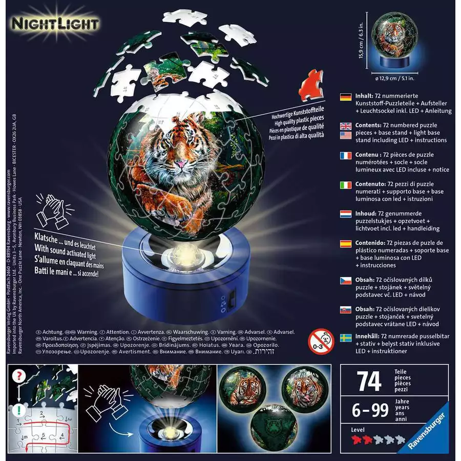 Ravensburger Nachtlicht Raubkatzen bunt