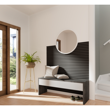 Lattenwand Decowall Acoustic zwart 260x30cm,2 stuks (1.56m2)