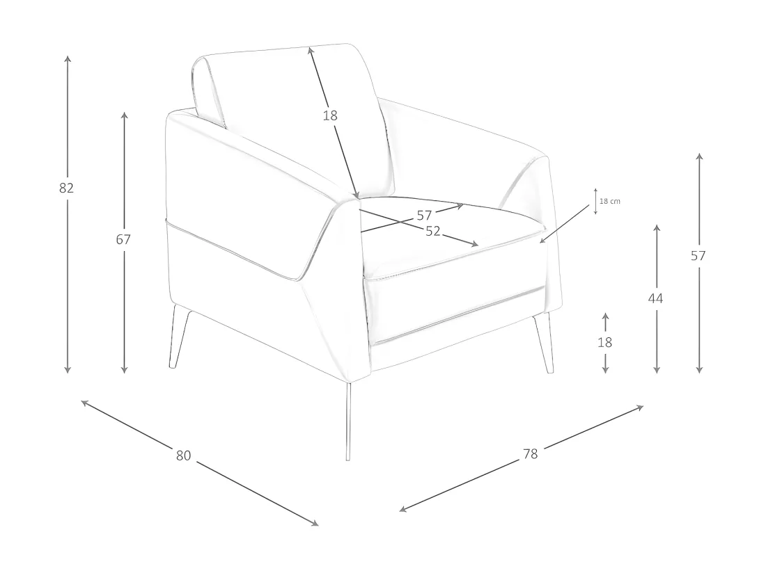 Fauteuil en cuir gris foncé 5134 ANGEL CERDA