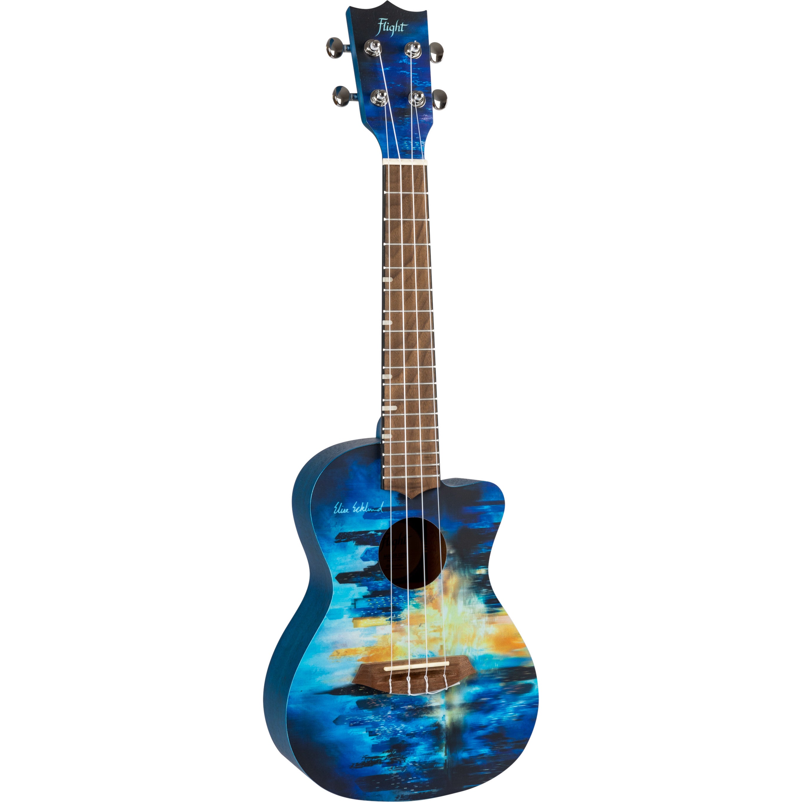 Flight Elise Ecklund City Signature concert ukelele met padded gigbag, boekje en stickers