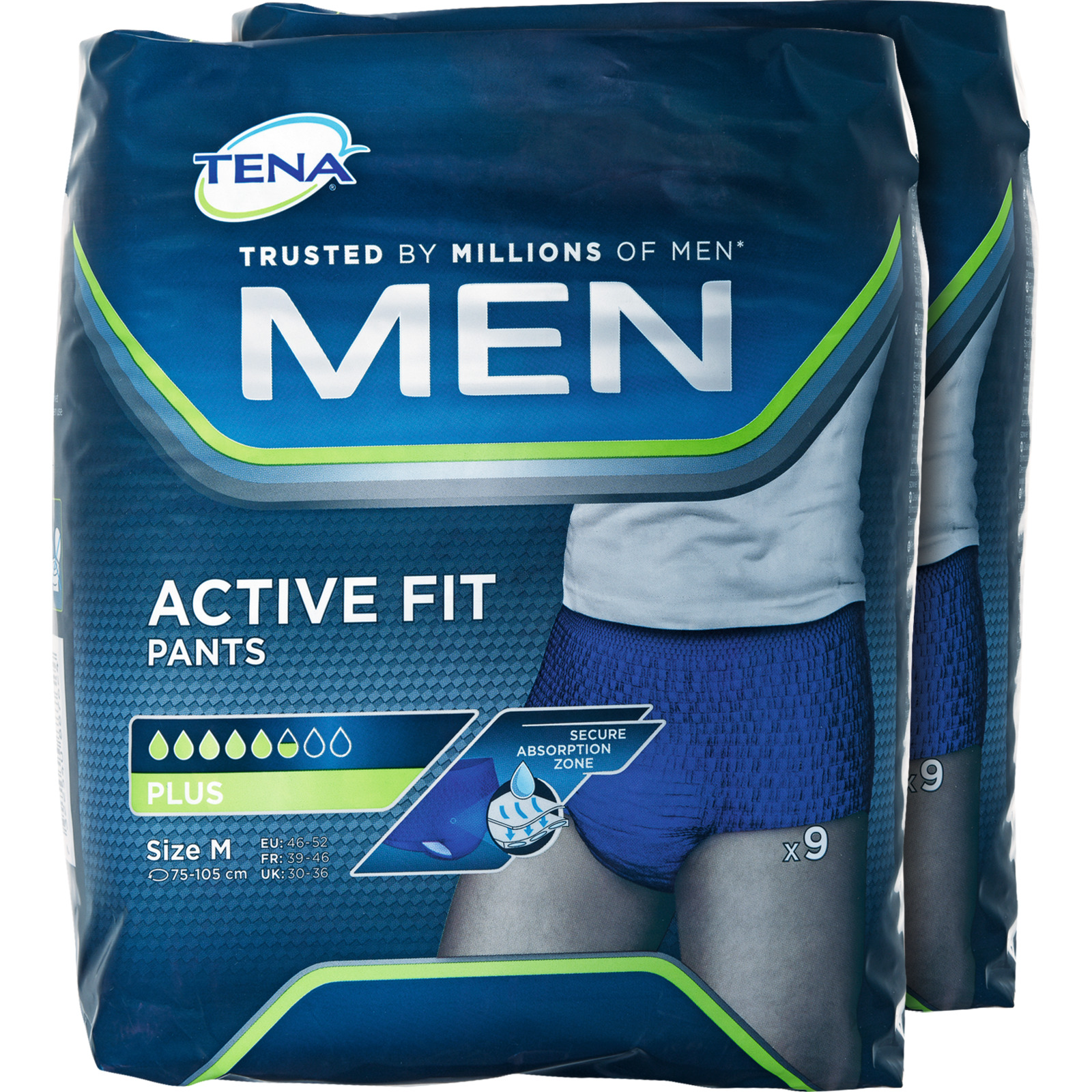Tena Men Pants Plus Gr. S und M, 2 x 9 Stück