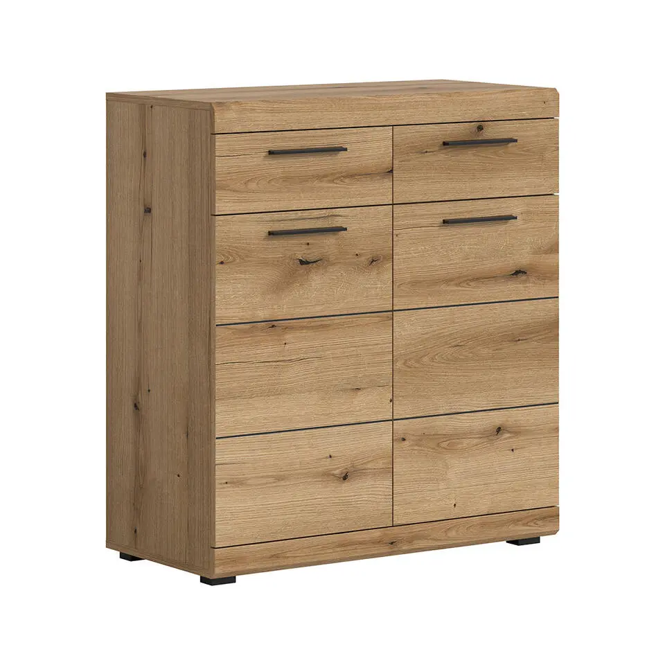 Hioshop Scout schoenenkast 2 laden 2 deuren eik decor