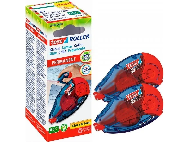 Tesa - Dobbeltsidet tape 50 m - hvid (pakke med 12)